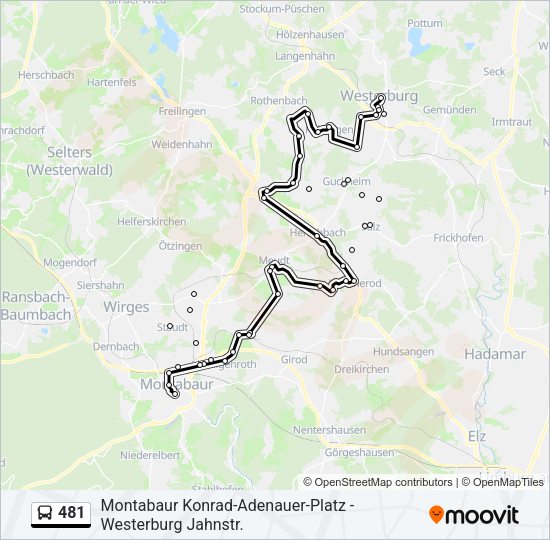 Автобус 481: карта маршрута