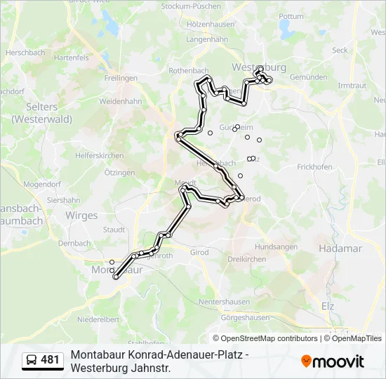 481 Bus Line Map