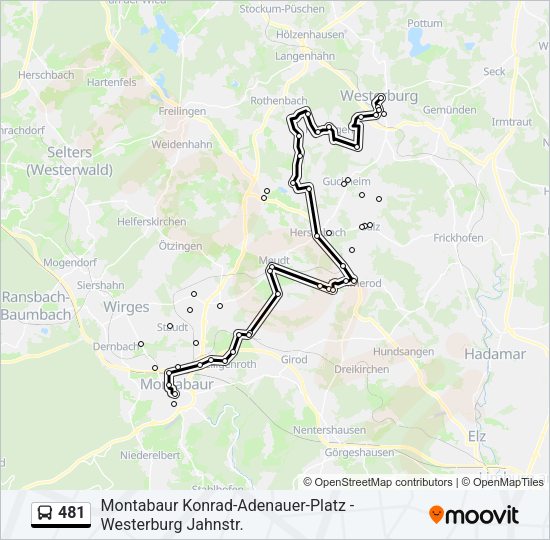 Автобус 481: карта маршрута