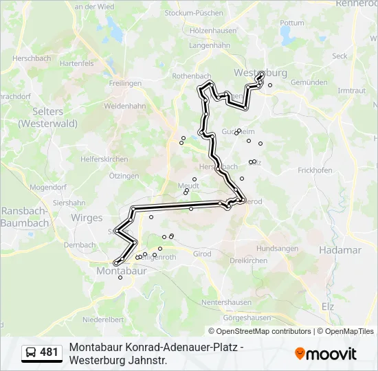 481 Bus Line Map