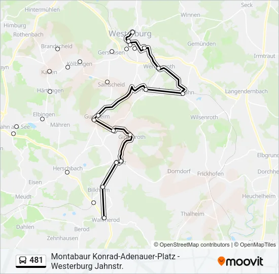 481 Bus Line Map