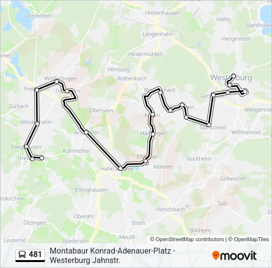 481 Bus Line Map
