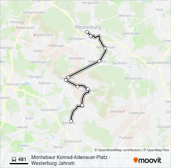 481 Bus Line Map