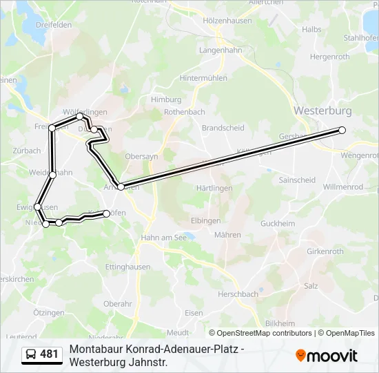 481 Bus Line Map