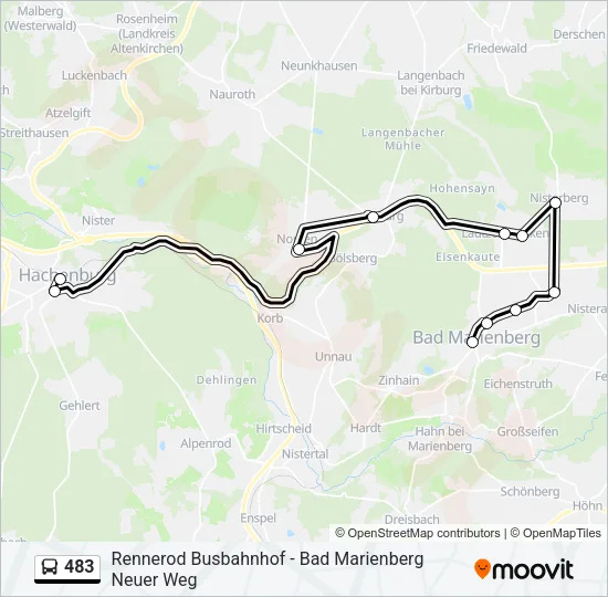483 Bus Line Map