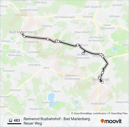 483 Bus Line Map