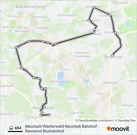 484 Bus Line Map