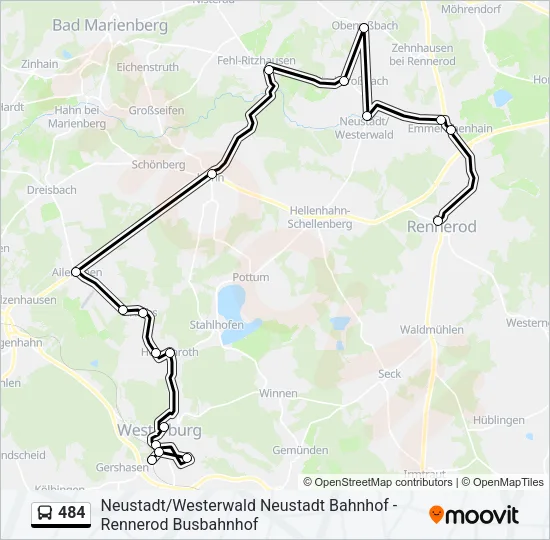 484 Bus Line Map