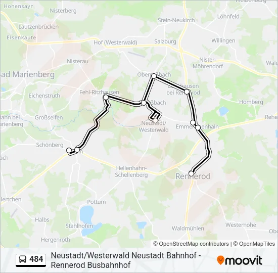 484 Bus Line Map