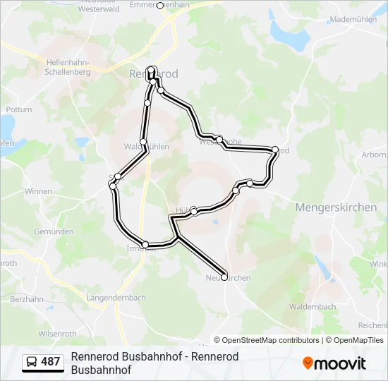 487 Bus Line Map