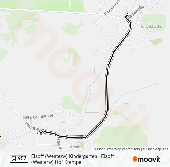 Автобус 957: карта маршрута