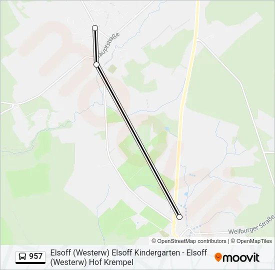 957 Bus Line Map