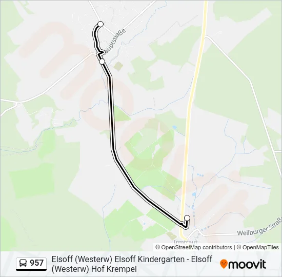 957 Bus Line Map
