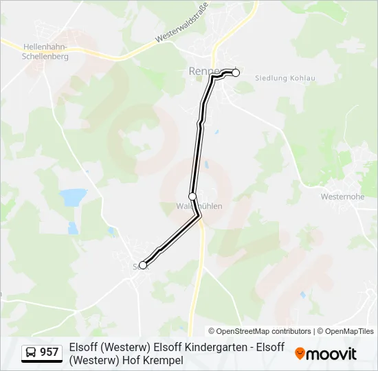957 Bus Line Map