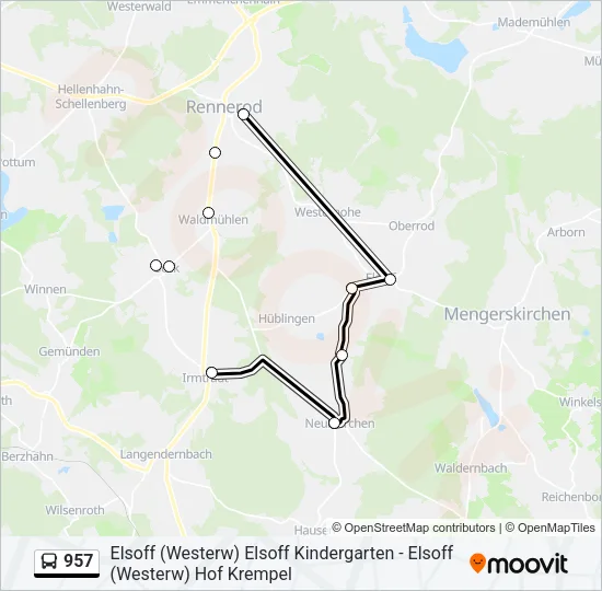 957 Bus Line Map
