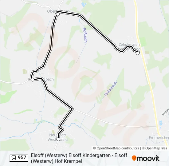 957 Bus Line Map