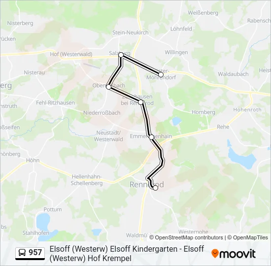 957 Bus Line Map