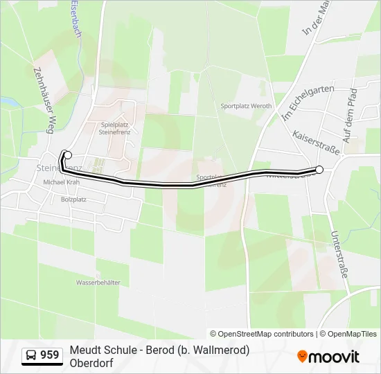 Автобус 959: карта маршрута