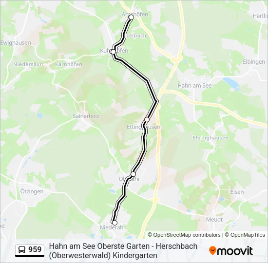 959 Bus Line Map