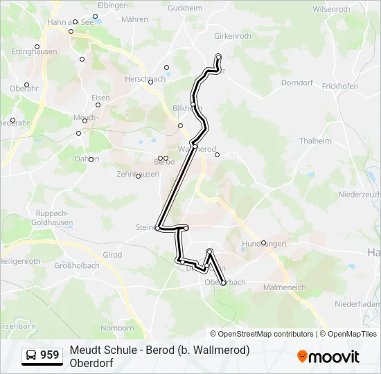 959 Bus Line Map