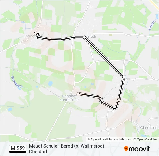 959 Bus Line Map