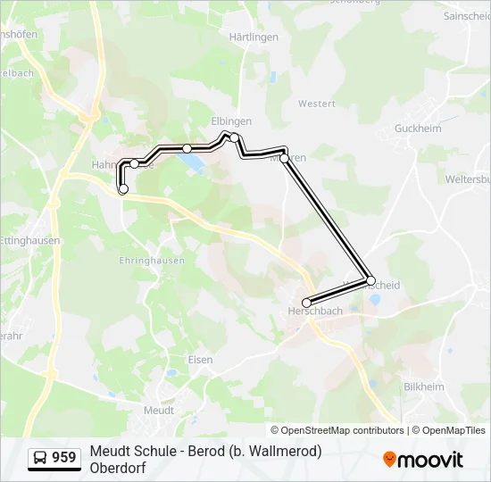 959 Bus Line Map