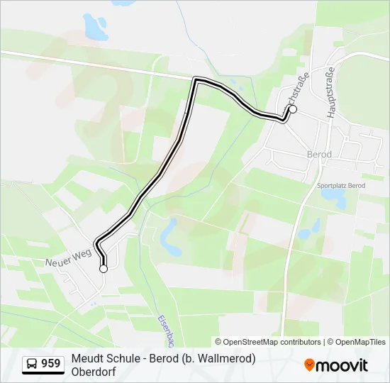 959 Bus Line Map