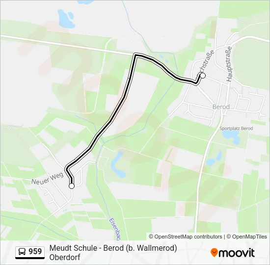 959 Bus Line Map
