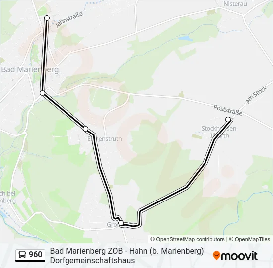 960 Bus Line Map