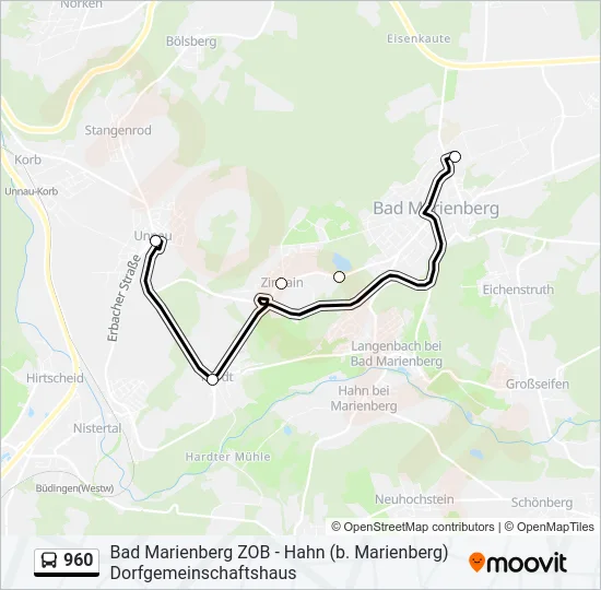 960 Bus Line Map