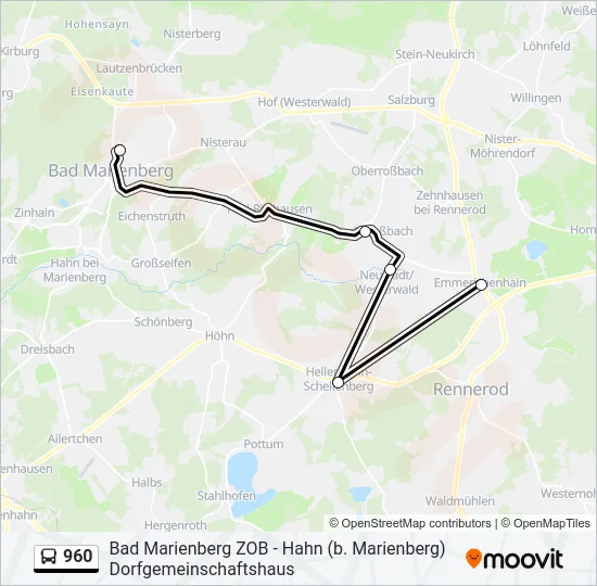 960 Bus Line Map