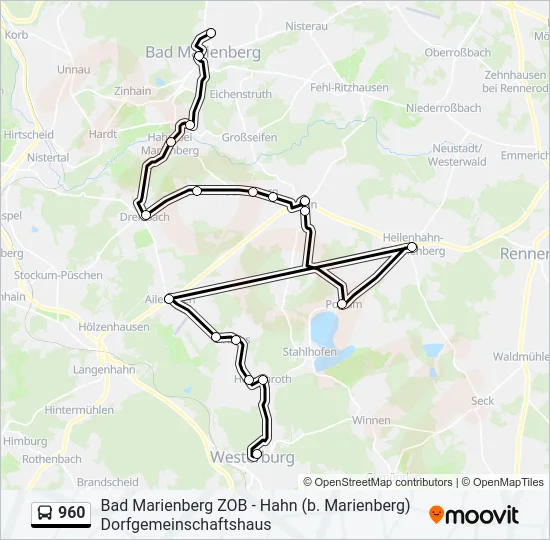 960 Bus Line Map