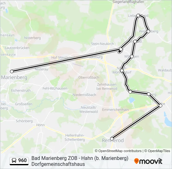 960 Bus Line Map