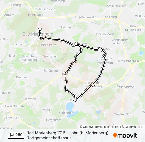 960 Bus Line Map