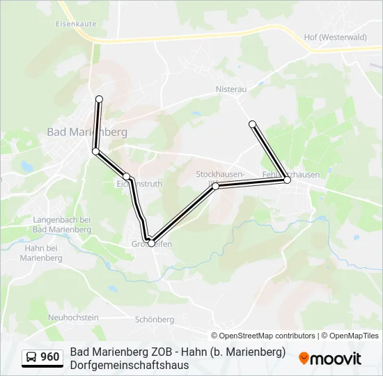960 Bus Line Map