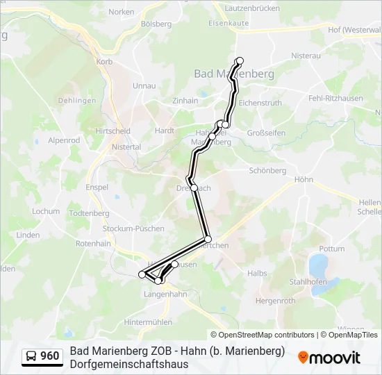 960 Bus Line Map