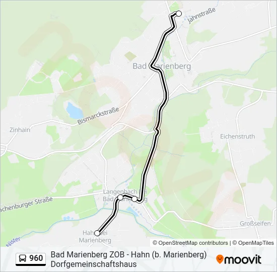 960 Bus Line Map