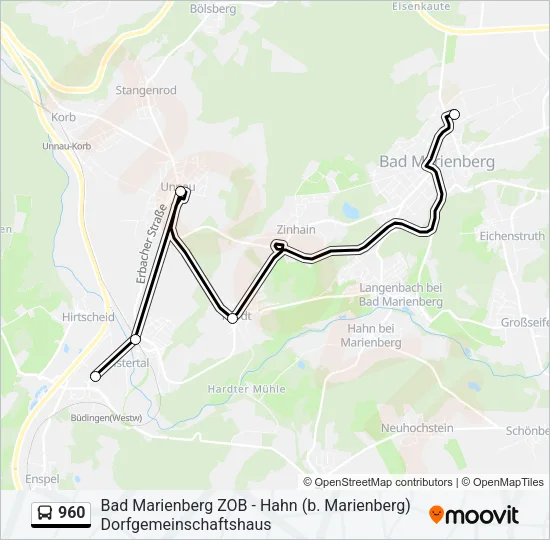 960 Bus Line Map