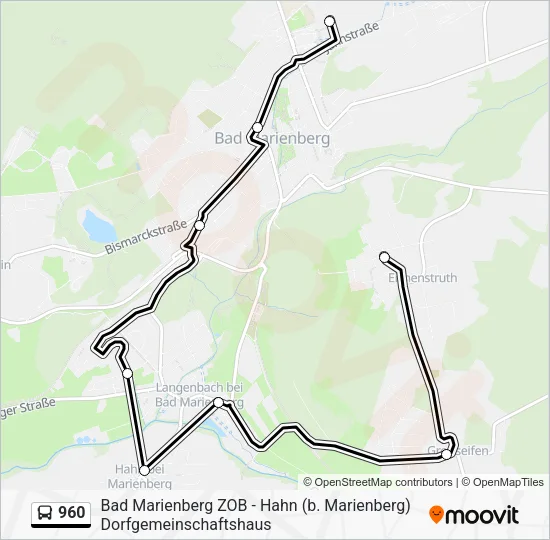 960 Bus Line Map