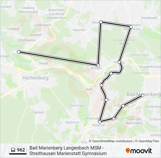 962 Bus Line Map