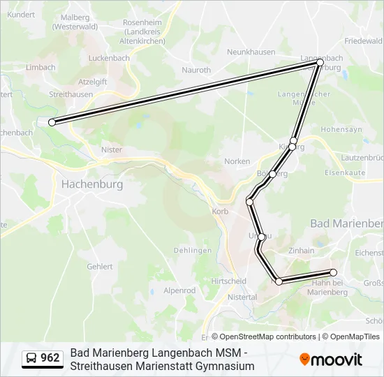 962 Bus Line Map