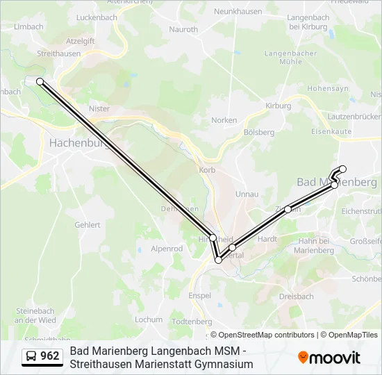 962 Bus Line Map