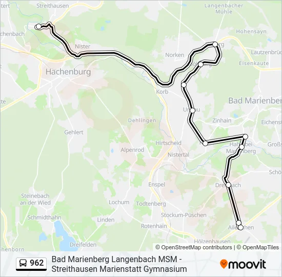 962 Bus Line Map