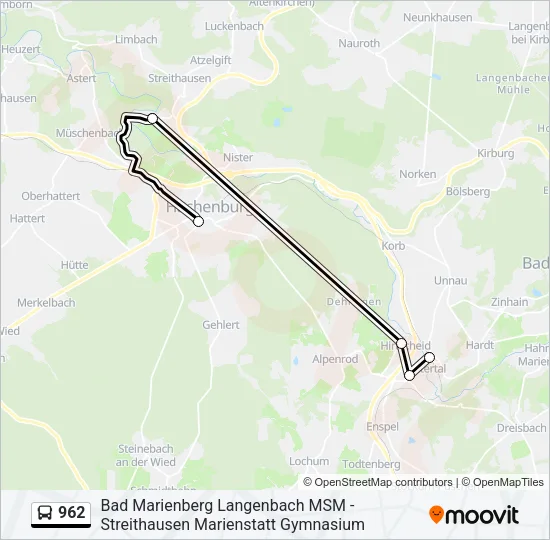 962 Bus Line Map