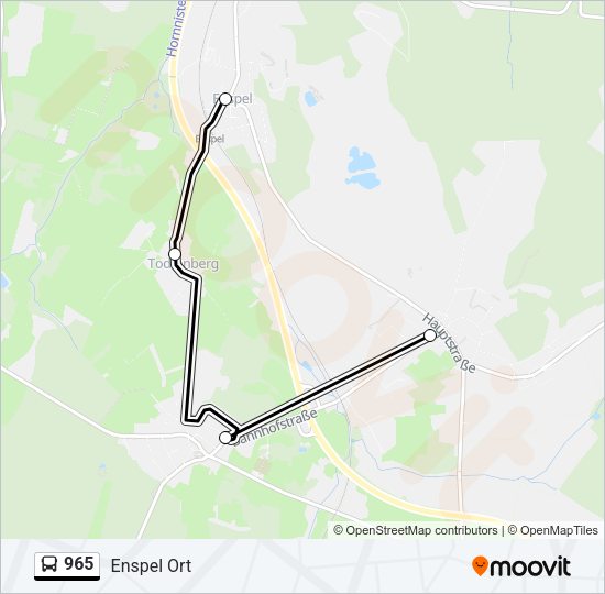 Автобус 965: карта маршрута