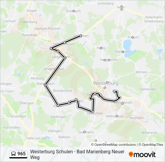 965 Bus Line Map