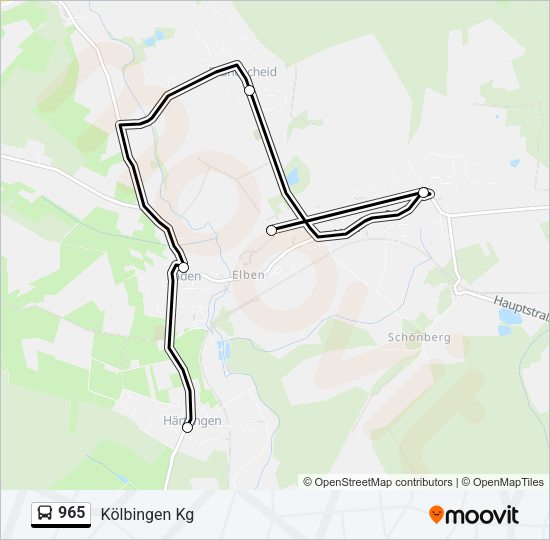 Автобус 965: карта маршрута
