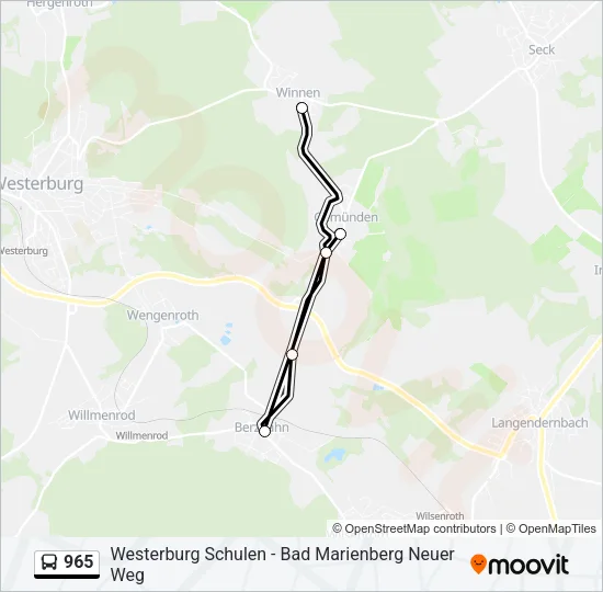 965 Bus Line Map