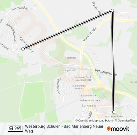 965 Bus Line Map