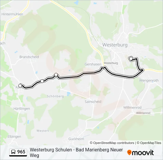 965 Bus Line Map